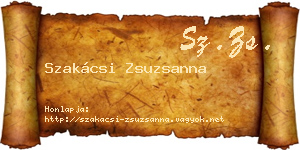 Szakácsi Zsuzsanna névjegykártya