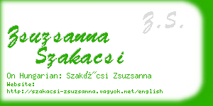 zsuzsanna szakacsi business card